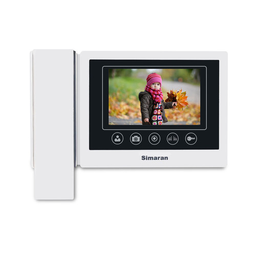 صفحه نمایش 4.3 اینچ، کلید لمسی قابلیت بازکردن جک پارکینگ گارانتی 30 ماهه Simaran پشتیبانی از دو پنل تصویری و یا (یک پنل و یک دوربین مداربسته)