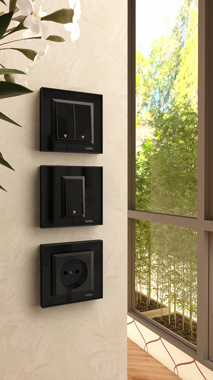 کلید و پریز ویرا مدل پرو مشکی